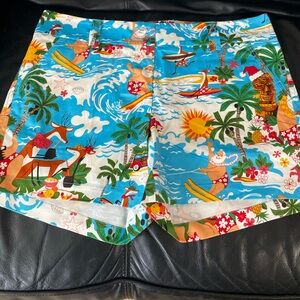 Fun Loudmouth Tropical Santa Ladies Shorts